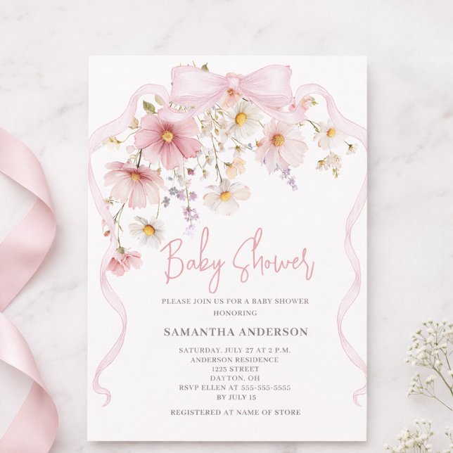 Invitación Baby Shower Floral Rosa (Subido por el creador)