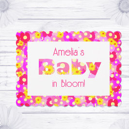 Invitación Baby Shower Floral rosa