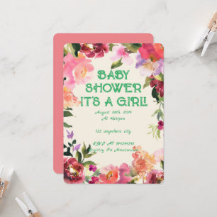 INVITACIÓN BABY SHOWER FLORAL RUBOR