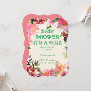 INVITACIÓN BABY SHOWER FLORAL RUBOR