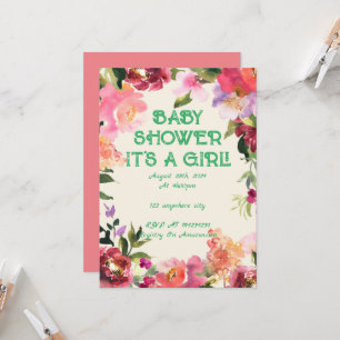 INVITACIÓN BABY SHOWER FLORAL RUBOR