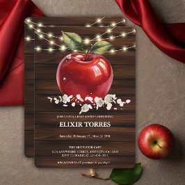 Invitación Baby Shower floral ruso de Apple roja