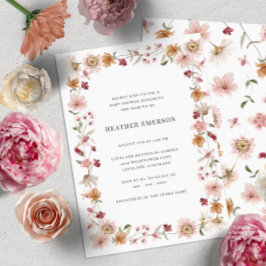 Invitación Baby Shower Floral Rústico