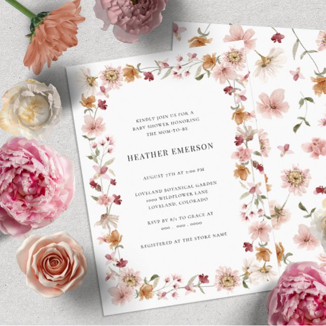 Invitación Baby Shower Floral Rústico (Subido por el creador)