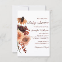 Baby Shower Floral Terracota Otoño