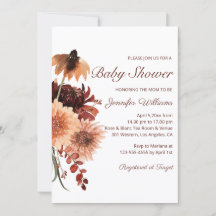 Baby Shower Floral Terracota Otoño