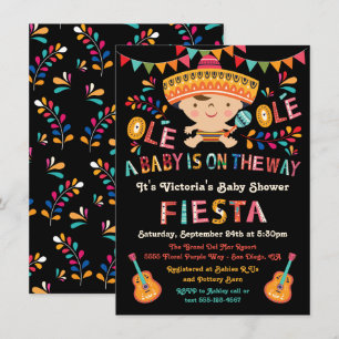 Invitación Baby Shower Folk Art Mexican Fiesta
