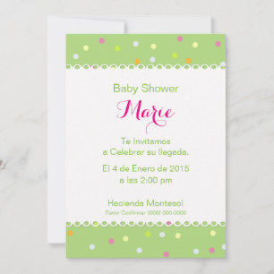 Invitación Baby Shower - Fondo Verde