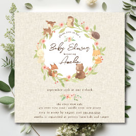 Invitación Baby Shower forestal encantado