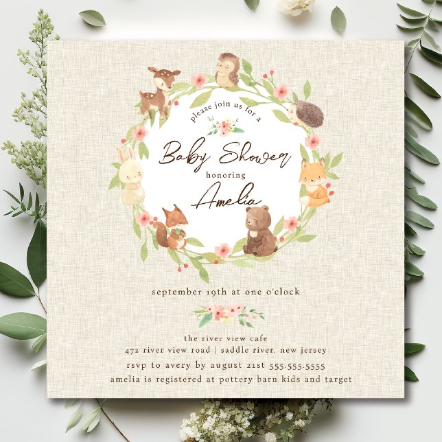 Invitación Baby Shower forestal encantado (Subido por el creador)