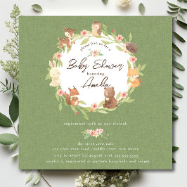 Invitación Baby Shower forestal encantado