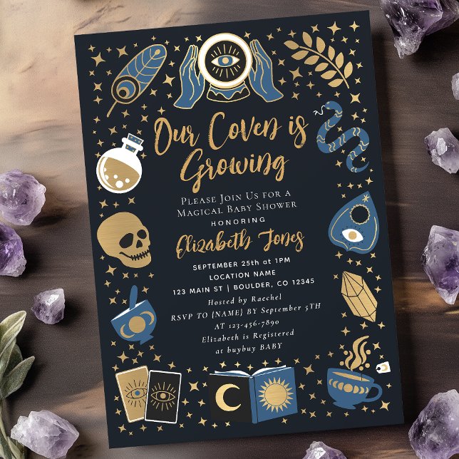 Invitación Baby Shower Fortune Teller Future Witchboy Boy (Subido por el creador)