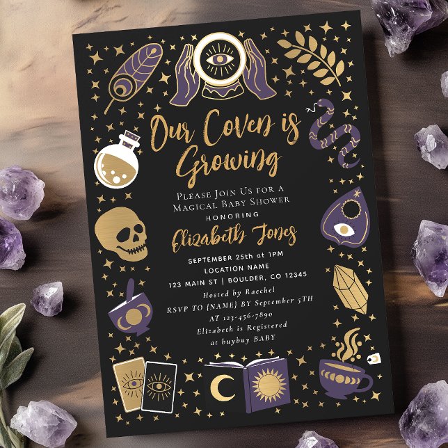Invitación Baby Shower Fortune Teller Future Witchy (Subido por el creador)