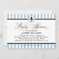Baby Shower francés Vintage Blue Fleur de Lis