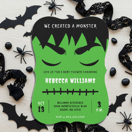 Invitación Baby Shower Frankenstein Monster Halloween