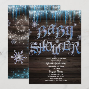 Invitación Baby Shower Frozen Icicles Winter Wonderland