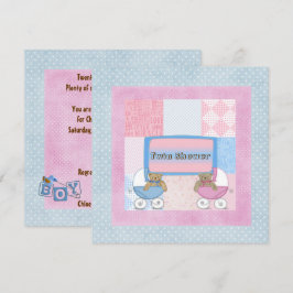 Invitación Baby Shower gemelo