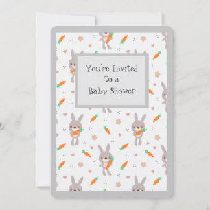 Invitación Baby Shower genérico de conejito animal lindo Ador