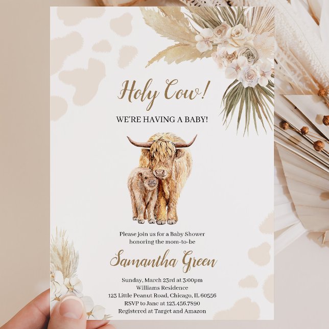 Invitación Baby Shower Género Neutral Santo Vaca (Subido por el creador)