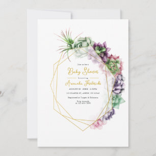 Invitación Baby Shower geométrico exitoso moderno