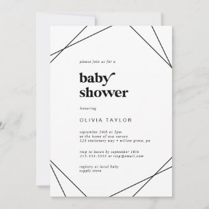 Invitación Baby Shower geométrico moderno