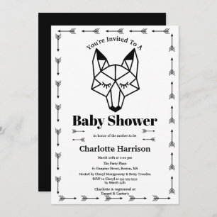 Invitación Baby Shower Geométrico Moderno Fox & Arrow