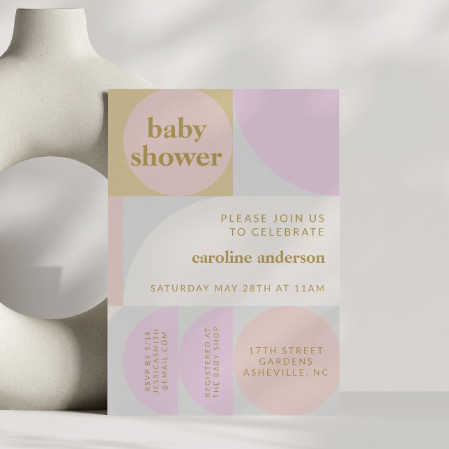 Invitación Baby Shower geométrico moderno y elegante (Subido por el creador)