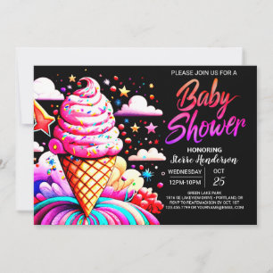 Invitación Baby Shower Girly Editable Ice Cream