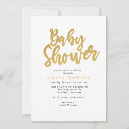 Invitación Baby Shower Gold