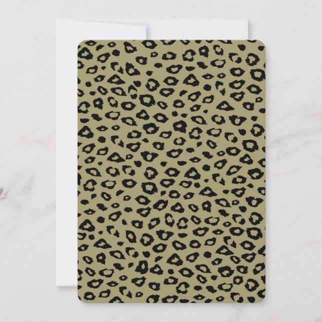 Invitación Baby Shower Gold Black Leopard Print (Anverso)