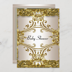 Invitación Baby Shower Gold Cream Neutral