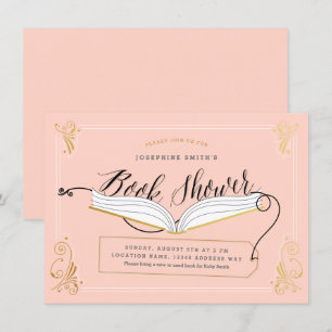 Invitación Baby Shower Gold Pink Fairy Tale Storybook