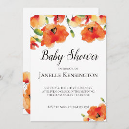 Invitación Baby Shower Golden Poppy