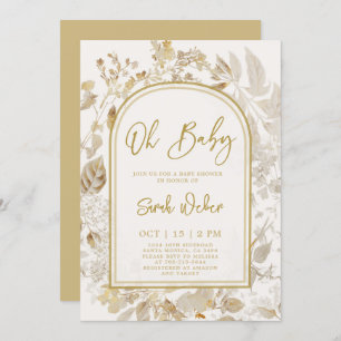 Invitación Baby Shower Golden Vintage