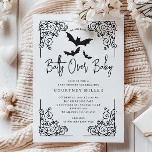 Invitación Baby Shower Gothic Batty