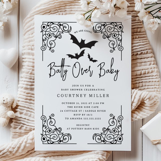 Invitación Baby Shower Gothic Batty (Subido por el creador)