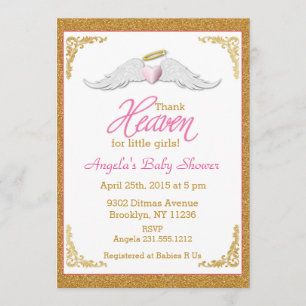Invitación Baby Shower Gracias al cielo por las niñas pequeña