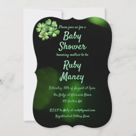 Invitación Baby Shower Green Clovers