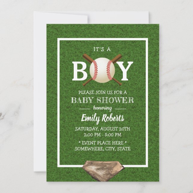 Invitación Baby Shower Green Grass (Anverso)