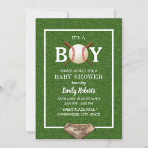 Invitación Baby Shower Green Grass