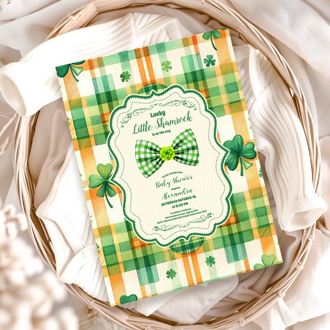 Invitación Baby Shower Green Lucky Little Shamrock (Subido por el creador)