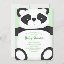 Baby Shower Green Panda Bear