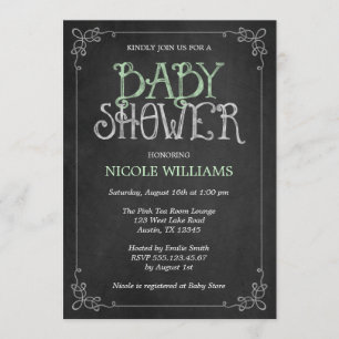 Invitación Baby Shower Green Vintage