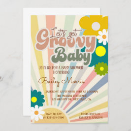 INVITACIÓN BABY SHOWER, GROOVY BABY,