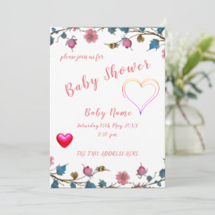 Invitación Baby Shower Heart