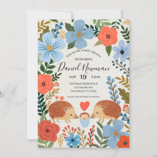 Invitación Baby Shower Hedgehog Love