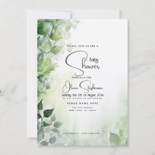 Invitación Baby Shower- Hiedra Botánica de Jardín 