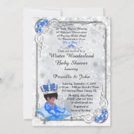 Invitación Baby Shower honra a BOY, Prince Boy, Silver y Blue