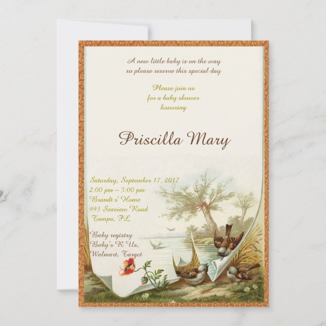 Invitación Baby Shower honrando. (Anverso)