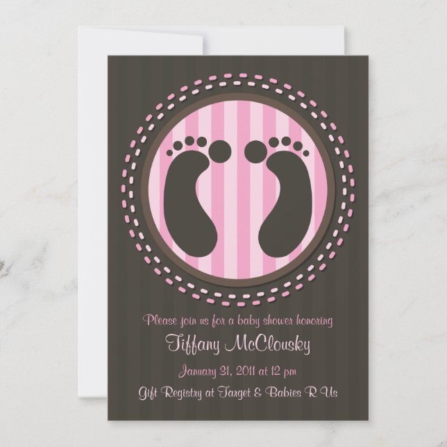 Invitación Baby Shower - Imágenes para bebés - Rosa - Invitac (Anverso)